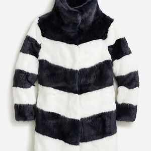 J.Crew Collection Faux Fur Topcoat in Stripe Size M